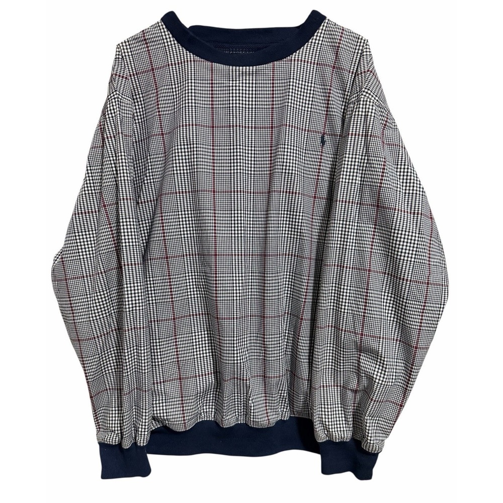 Polo Ralph Lauren Polo Golf Blue Plaid Pullover Windbreaker Men's Size Large